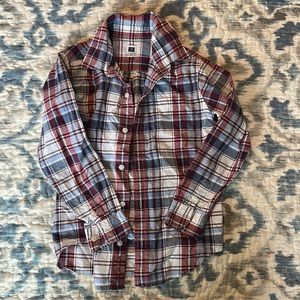 Janie and Jack Red and Blue Plaid Button Down Shirt